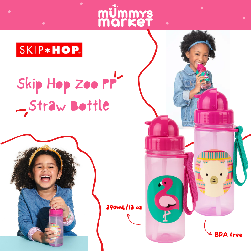 Skip Hop Zoo PP Straw Bottle - Flamingo